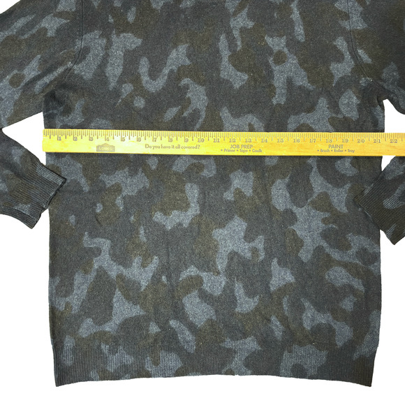 Club Room 100% Cashmere Luxury Navy Blue Camo Print Sweater Men's Large - Picture 8 of 13